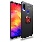 lenuo Shockproof TPU Case for Xiaomi Redmi Note 7, with Invisible Holder (Black Red)