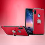 Magnetic Armor Protective Case for Xiaomi Redmi Note 6, with 360 Degree Rotation Ring Holder (Red)