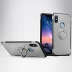 Magnetic Armor Protective Case for Xiaomi Redmi Note 6, with 360 Degree Rotation Ring Holder (Silver)
