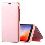 Mirror Clear View Horizontal Flip PU Leather Case for Xiaomi Redmi 6, with Holder (Rose Gold)