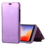 Mirror Clear View Horizontal Flip PU Leather Case for Xiaomi Redmi 6A, with Holder (Purple)