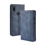 Magnetic Buckle Retro Texture Horizontal Flip Leather Case for Xiaomi Mi Play, with Holder & Card Slots & Wallet (Blue)