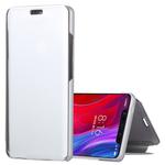 Mirror Clear View Horizontal Flip PU Leather Case for Xiaomi Mi 8, with Holder (Silver)