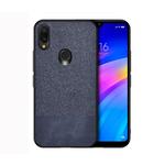 Shockproof Splicing PU + Cloth Protective Case for Xiaomi Redmi 7 (Blue)