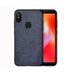 Shockproof Splicing PU + Cloth Protective Case for Xiaomi Redmi 6 Pro (Blue)