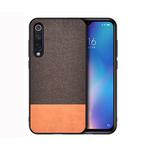 Shockproof Splicing PU + Cloth Protective Case for Xiaomi Mi 9(Brown)