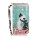 Cats Pattern 3D Coloured Drawing Horizontal Flip Leather Case for Xiaomi Redmi 7, with Holder & Card Slots & Wallet