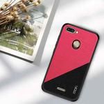 MOFI Shockproof TPU + PC + Cloth Pasted Case for Xiaomi Redmi 6 (Rose Red)