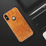 MOFI PC+TPU+PU Leather Case for Xiaomi Redmi Note 6(Light Brown)