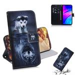 Wolf and Dog Pattern Coloured Drawing Horizontal Flip Leather Case for Xiaomi Redmi 7, with Holder & Card Slots & Wallet