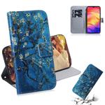 Apricot Flower Pattern Coloured Drawing Horizontal Flip Leather Case for Xiaomi Redmi Note 7, with Holder & Card Slots & Wallet