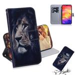 Lion Pattern Coloured Drawing Horizontal Flip Leather Case for Xiaomi Redmi Note 7, with Holder & Card Slots & Wallet