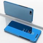Electroplating Mirror Horizontal Flip Leather Case for Xiaomi Redmi Go , with Holder (Sky Blue)