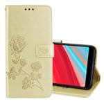 Rose Embossed Horizontal Flip Environmental PU Leather Case for Xiaomi Redmi S2, with Holder & Card Slots & Wallet (Gold)