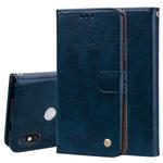 Business Style Oil Wax Texture Horizontal Flip Leather Case for Xiaomi Redmi S2, with Holder & Card Slots & Wallet (Blue)