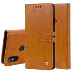 Business Style Oil Wax Texture Horizontal Flip Leather Case for Xiaomi Mi 6X / A2, with Holder & Card Slots & Wallet(Brown)