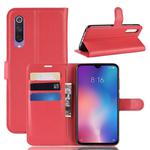 Litchi Texture Horizontal Flip Leather Case for Xiaomi Mi9 SE, with Wallet & Holder & Card Slots(Red)