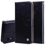 Business Style Oil Wax Texture Horizontal Flip Leather Case for Xiaomi Redmi Note7, with Holder & Card Slots & Wallet(Black)