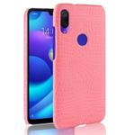 Shockproof Crocodile Texture PC + PU Case for Xiaomi Redmi Note 7 (Pink)