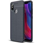 Litchi Texture TPU Protective Case for Xiaomi Mi  8(Navy Blue)