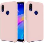Solid Color Liquid Silicone Shockproof Full Coverage Case for Xiaomi Redmi 7(Pink)