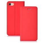 Ultra-thin Pressed Magnetic TPU+PU Leather Case for iPhone 6/6s, with Card Slot & Holder (Red)