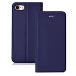 Ultra-thin Pressed Magnetic TPU+PU Leather Case for iPhone 7 & 8, with Card Slot & Holder (Blue)