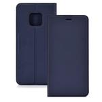 Ultra-thin Pressed Magnetic TPU+PU Leathe Case for Huawei Mate 20 Pro, with Card Slot & Holder (Blue)