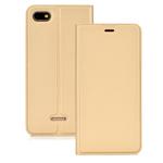 Ultra-thin Pressed Magnetic TPU+PU Leathe Case for Xiaomi Redmi 6A, with Card Slot & Holder (Gold)