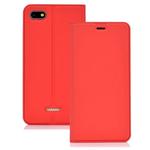 Ultra-thin Pressed Magnetic TPU+PU Leathe Case for Xiaomi Redmi 6A, with Card Slot & Holder (Red)