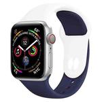 Double Colors Silicone Watch Band for Apple Watch Series 3 & 2 & 1 42mm (White+Dark Blue)