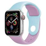 Double Colors Silicone Watch Band for Apple Watch Series 3 & 2 & 1 42mm (Purple+Turquoise)