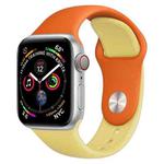 Double Colors Silicone Watch Band for Apple Watch Series 3 & 2 & 1 42mm (Orange+Yellow)