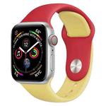 Double Colors Silicone Watch Band for Apple Watch Series 3 & 2 & 1 38mm (Red+Yellow)