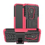 Tire Texture TPU+PC Shockproof Case for Motorola Moto G7 Play, with Holder (Pink)
