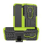 Tire Texture TPU+PC Shockproof Case for Motorola Moto G7 Play, with Holder (Green)