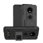 Tire Texture TPU+PC Shockproof Phone Case for Motorola Moto Z4 Play (with Fingerprint Hole), with Holder (Black)