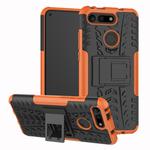 Tire Texture TPU+PC Shockproof Phone Case for Huawei Honor V20, with Holder (Orange)