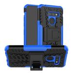 Tire Texture TPU+PC Shockproof Phone Case for LG G8 ThinQ, with Holder (Blue)