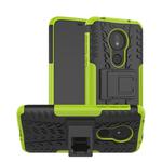 Tire Texture TPU+PC Shockproof Phone Case for Motorola Moto G7 Power, with Holder (Green)