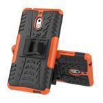 Tire Texture TPU+PC Shockproof Phone Case for Nokia 2.1, with Holder (Orange)