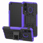 Tire Texture TPU+PC Shockproof Case for Galaxy A8s, with Holder (Purple)