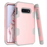 Contrast Color Silicone + PC Shockproof Case for Galaxy S10e (Rose Gold + Grey)