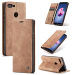 CaseMe Multifunctional Retro Frosted Horizontal Flip Leather Case for Huawei P Smart / Enjoy 7S /  Honor 9 Lite, with Card Slots & Holder & Wallet(Brown)