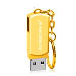 MicroDrive 128GB USB 2.0 Creative Personality Metal U Disk with Keychain (Gold)