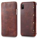 For iPhone X / XS Oil Wax Cowhide Horizontal Flip Leather Case with Card Slots & Wallet