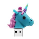 MicroDrive 4GB USB 2.0 Creative Unicorn Shape U Disk (Blue)