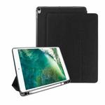 Mutural Exquisite Series Cloth Texture PU+TPU Leather Case for iPad Pro 10.5 inch, with 3-Fold Holder & Pen Slot & Sleep & Wake-up Function(Black)