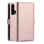 DZGOGO MILO Series PC + PU Horizontal Flip Leather Case for Huawei Honor 20 pro, with Holder & Card Slot & Wallet (Rose Gold)