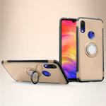 Magnetic 360 Degrees Rotation Ring Armor Protective Case for Xiaomi Redmi 7 (Gold)